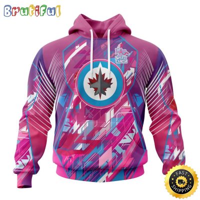 NHL Winnipeg Jets I Pink I Can Fearless Again Breast Cancer All Over Print 3D Hoodie Unisex Hoodie Tshirt Sweatshirt