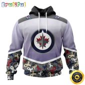 NHL Winnipeg Jets Specialized Sport Fights Again All Cancer All Over Print 3D Hoodie Unisex Hoodie