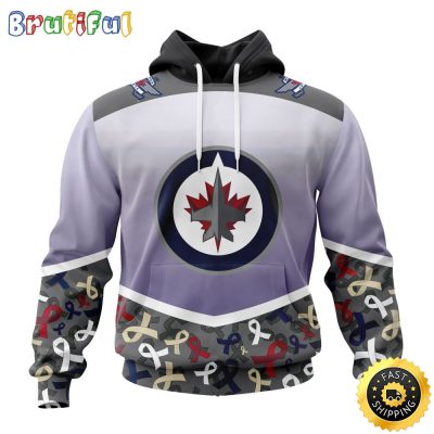 NHL Winnipeg Jets Specialized Sport Fights Again All Cancer All Over Print 3D Hoodie Unisex Hoodie