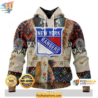 Native Pattern New York Rangers 3D Hoodie Perfect for Fans