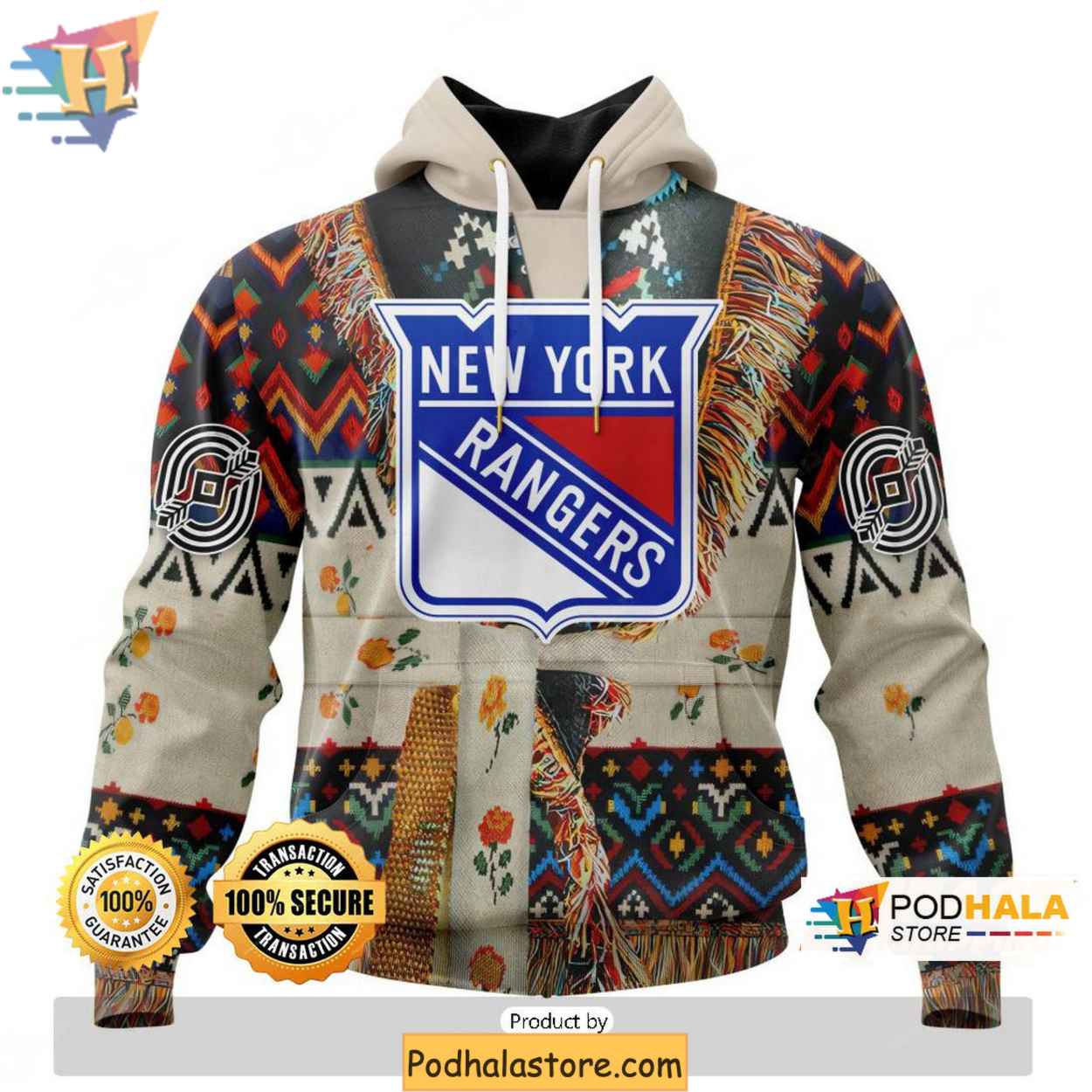 Native Pattern New York Rangers 3D Hoodie Perfect for Fans Native Pattern New York Rangers 3D Hoodie Perfect for Fans