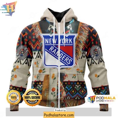 Native Pattern New York Rangers 3D Hoodie Perfect for Fans