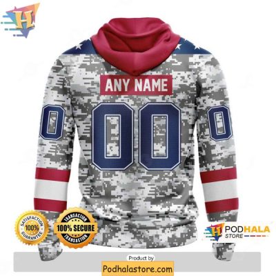 New Jersey Devils 3D Hoodie Camo Patriotic Design for Veterans Day Fans