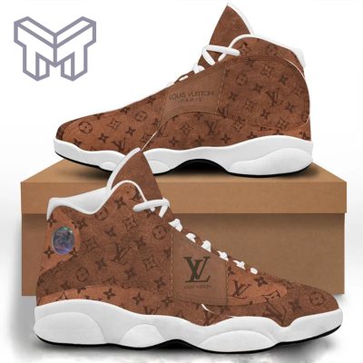 New Louis Vuitton LV Paris Light Brown Air Jordan 13 Sneakers Shoes For Men Women