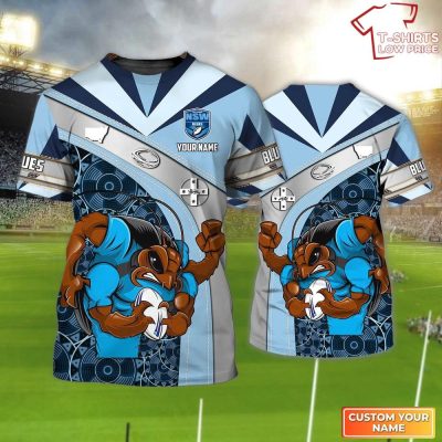 New South Wales Blues Personalized Name 3D T-Shirt Hoodie Zipper Hoodie for men and women Gift For Nrl Fan