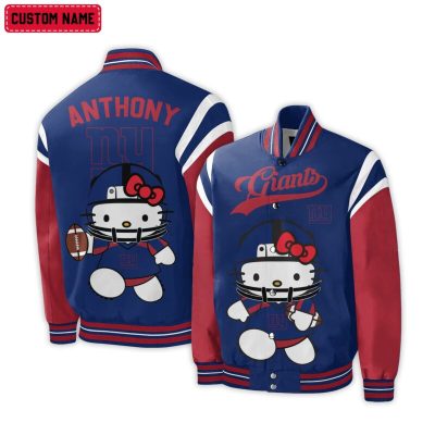 Personalized NFL New York Giants Special Hello Kitty Design Baseball Jacket For Fans - Limited Edition