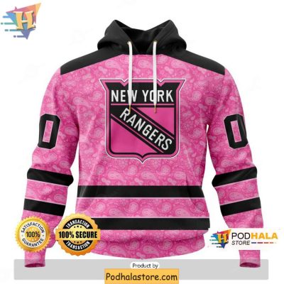 New York Rangers 3D Hoodie Pink Breast Cancer Awareness Custom Edition