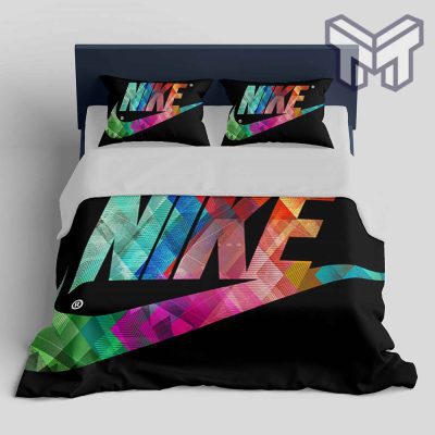 Nike Colorful Fashion Logo Luxury Brand Bedding Set Home Decor