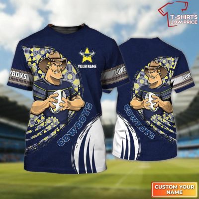 North Queensland Cowboys Personalized Name 3D T-Shirt Hoodie Zipper Hoodie for men and women, Gift For Nrl Fan