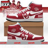Oklahoma Sooners Four Peat NCAA Softball Women?s Champions Air Jordan 1 Hightop Shoes
