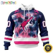 Personalized NHL Arizona Coyotes All Over Print 3D Hoodie Special Pink October Fight Breast Cancer Gift For Man And Women