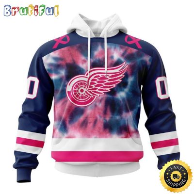 Personalized NHL Detroit Red Wings All Over Print 3D Hoodie Special Pink October Fight Breast Cancer Gift For Man And Women