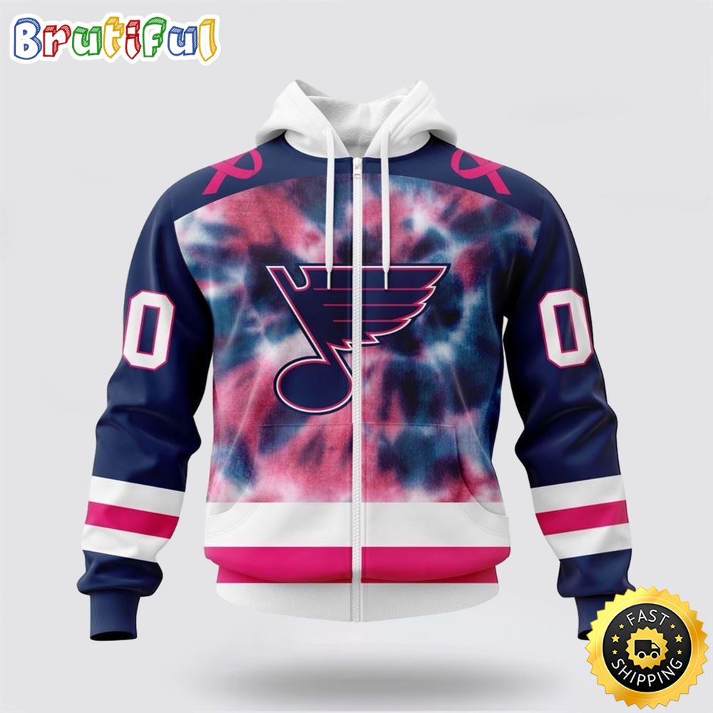 Personalized NHL St. Louis Blues All Over Print Zip Hoodie 3D Special Pink October Fight Breast Cancer Gift For Man And Women Personalized NHL St. Louis Blues All Over Print Zip Hoodie 3D Special Pink October Fight Breast Cancer Gift For Man And Women