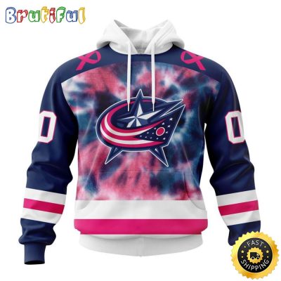 Personalized NHL Columbus Blue Jackets All Over Print 3D Hoodie Special Pink October Fight Breast Cancer Gift For Man And Women