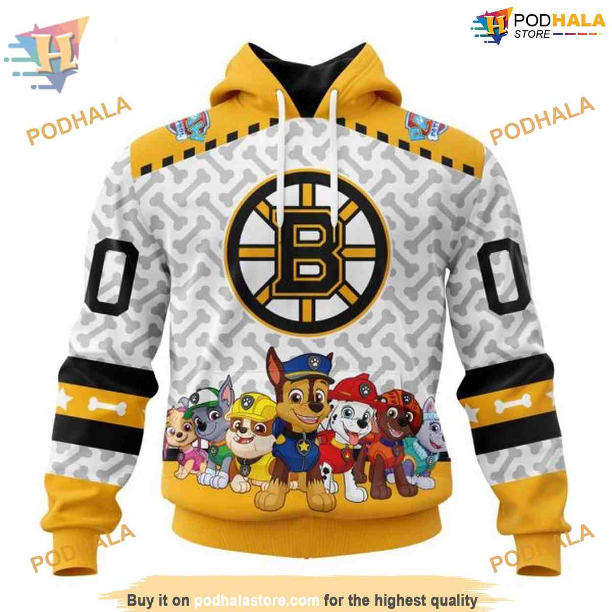PawPatrol Special Design NHL Boston Bruins Hoodie 3D, Unique Kid-Friendly Apparel PawPatrol Special Design NHL Boston Bruins Hoodie 3D, Unique Kid-Friendly Apparel