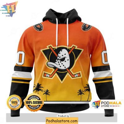 Personalized Anaheim Ducks 3D Hoodie, Gradient Design for NHL Fans