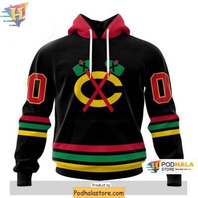 Personalized Chicago Blackhawks 3D Hoodie, Blackout Design NHL Merch for True Fans