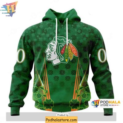 Personalized Chicago Blackhawks 3D Hoodie, St Patricks Day NHL Fan Clothing