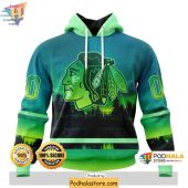 Personalized Chicago Blackhawks 3D Hoodie With Unique Northern Lights Design