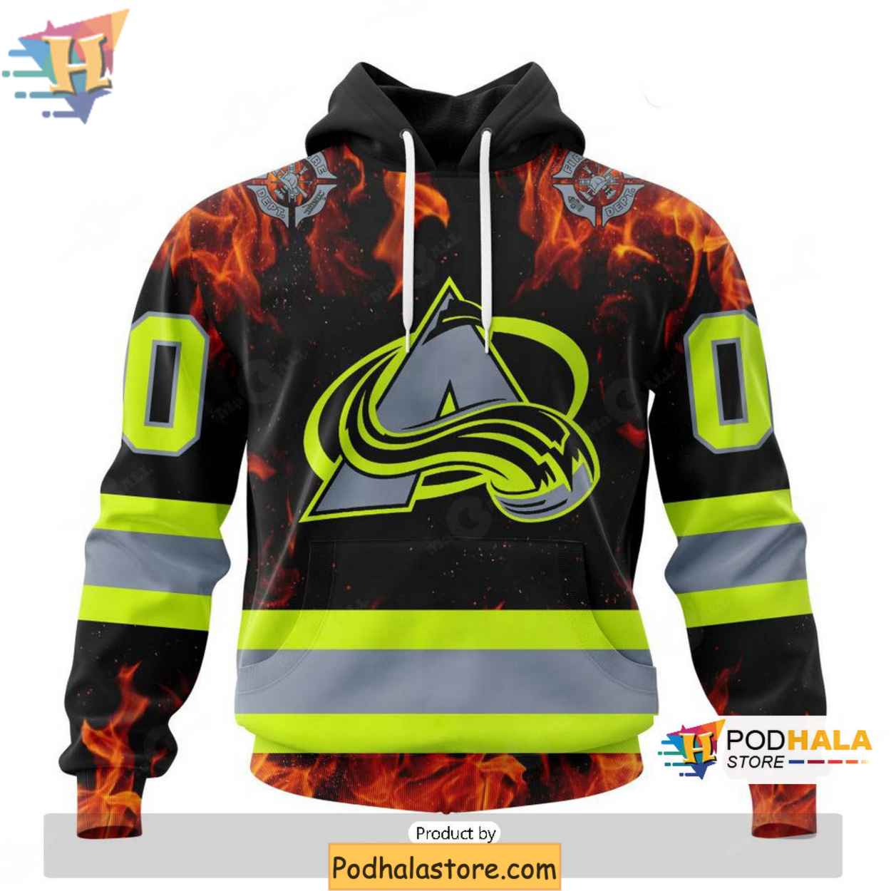 Personalized Colorado Avalanche 3D Hoodie Honoring Firefighters, Unique NHL Apparel Personalized Colorado Avalanche 3D Hoodie Honoring Firefighters, Unique NHL Apparel