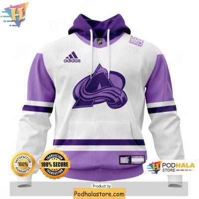 Personalized Colorado Avalanche 3D Hoodie, NHL Cancer Awareness Apparel