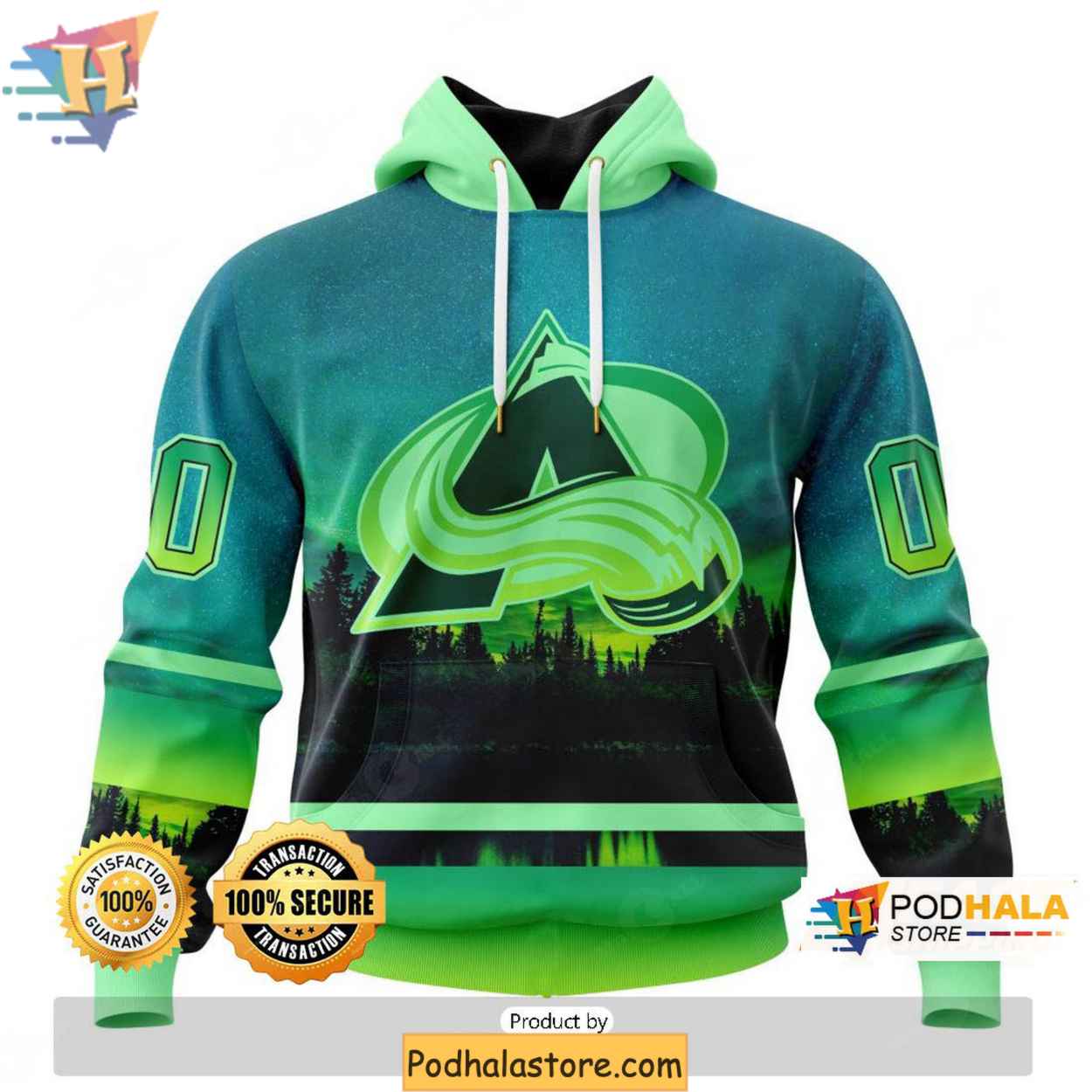 Personalized Colorado Avalanche 3D Hoodie with Northern Lights Design Personalized Colorado Avalanche 3D Hoodie with Northern Lights Design