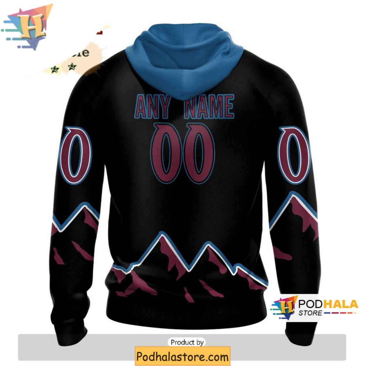 Personalized Colorado Avalanche Hoodie, NHL Team 3D Blackout Design Personalized Colorado Avalanche Hoodie, NHL Team 3D Blackout Design