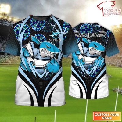 Personalized Cronulla-sutherland Sharks 3D T-Shirt Hoodie Zipper Hoodie for men and women, Gift For Nrl Fan