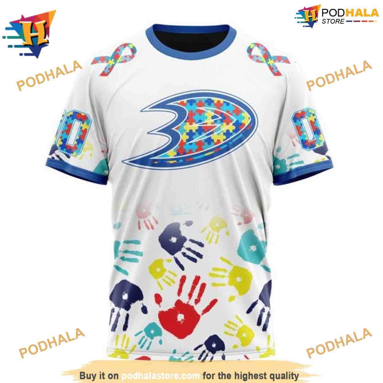 Personalized NHL Autism Awareness Design Mighty Ducks Hoodie 3D Personalized NHL Autism Awareness Design Mighty Ducks Hoodie 3D