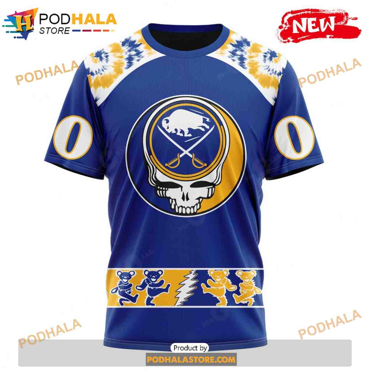 Personalized NHL Buffalo Sabres Grateful Dead Design Shirt 3D Hoodie Personalized NHL Buffalo Sabres Grateful Dead Design Shirt 3D Hoodie