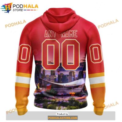 Personalized NHL Calgary Flames Design With City Skyline Shirt 3D Hoodie
