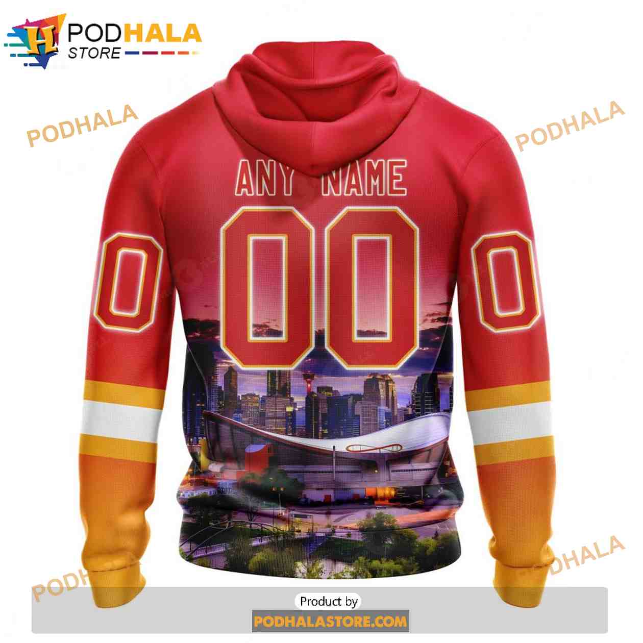 Personalized NHL Calgary Flames Design With City Skyline Shirt 3D Hoodie Personalized NHL Calgary Flames Design With City Skyline Shirt 3D Hoodie