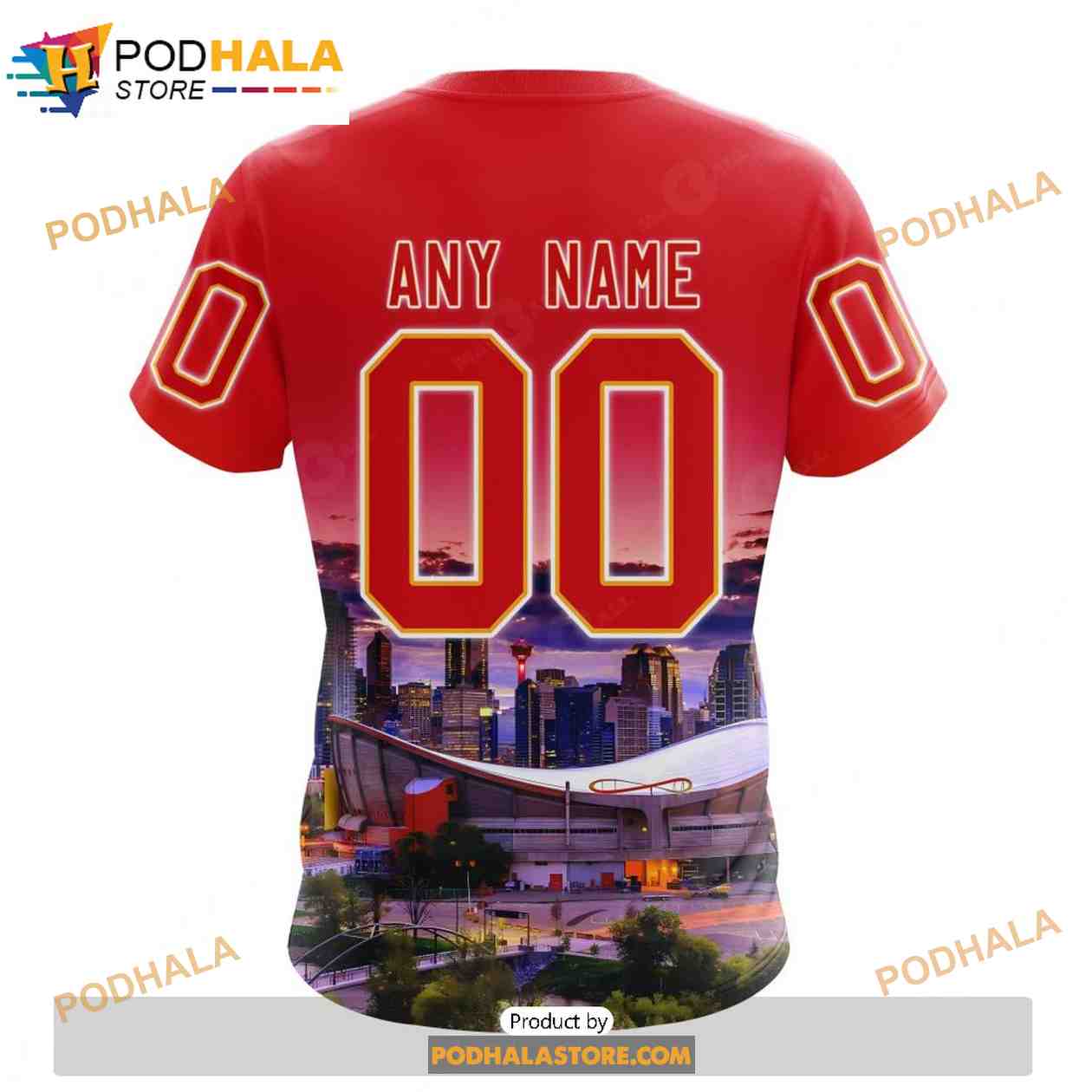 Personalized NHL Calgary Flames Design With City Skyline Shirt 3D Hoodie Personalized NHL Calgary Flames Design With City Skyline Shirt 3D Hoodie
