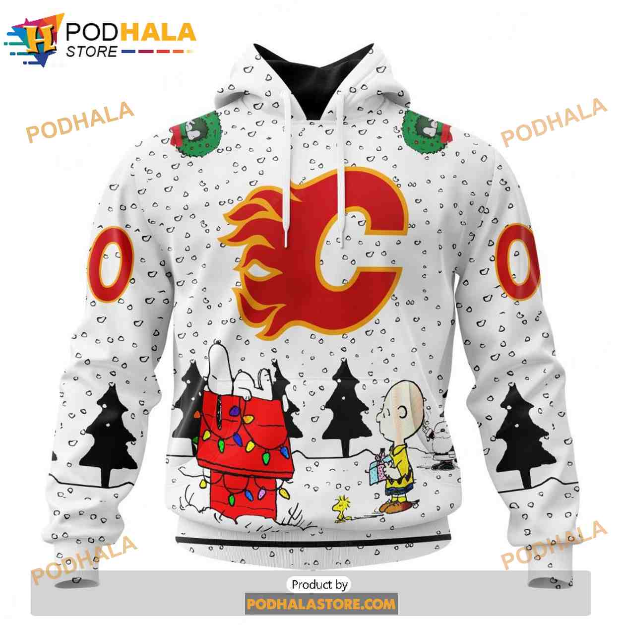 Personalized NHL Calgary Flames Peanuts Snoopy Design Shirt 3D Hoodie Personalized NHL Calgary Flames Peanuts Snoopy Design Shirt 3D Hoodie