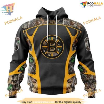 Personalized NHL Camo Hunting Style Boston Bruins Hoodie 3D, Outdoor Apparel