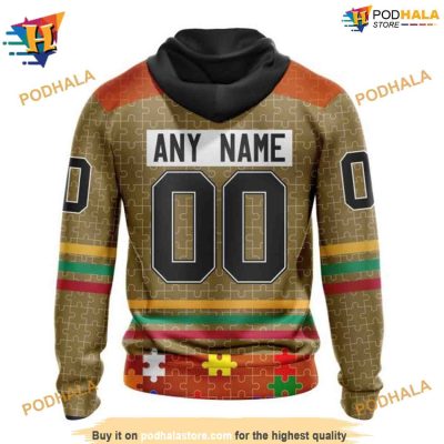 Personalized NHL Fearless Against Autism Anaheim Ducks Hoodie 3D