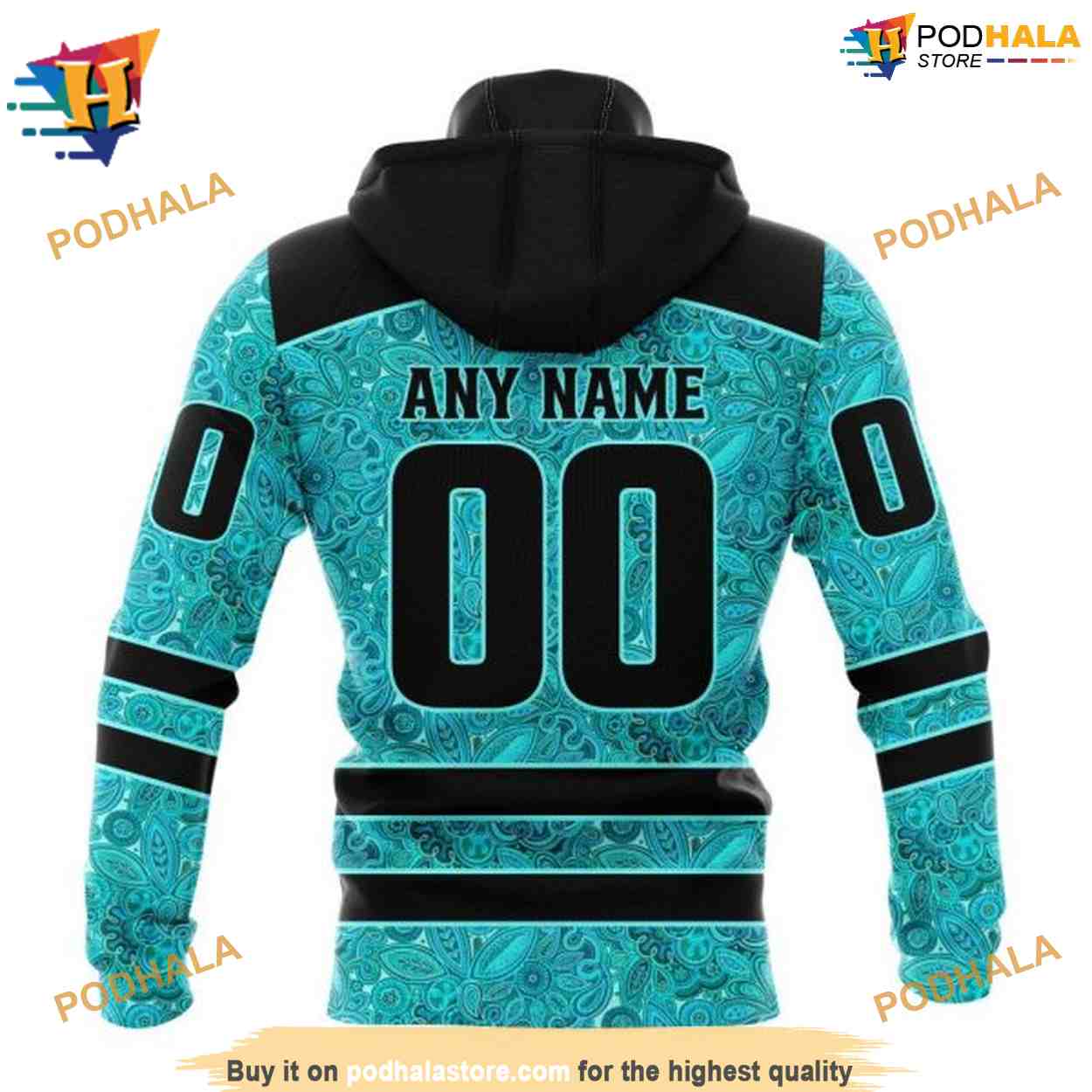 Personalized NHL Fight Ovarian Cancer Ducks Hockey Hoodie 3D Personalized NHL Fight Ovarian Cancer Ducks Hockey Hoodie 3D
