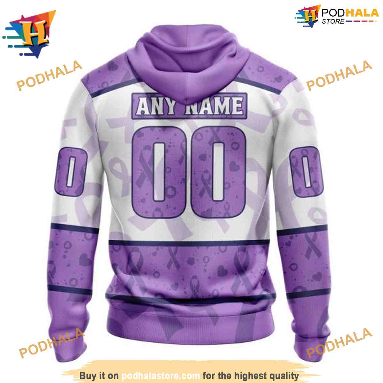 Personalized NHL Lavender Fight Cancer Ducks Hockey Apparel Hoodie 3D Personalized NHL Lavender Fight Cancer Ducks Hockey Apparel Hoodie 3D