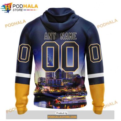 Personalized NHL Nashville Predators Design With City Skyline Shirt 3D Hoodie