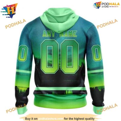 Personalized NHL Northern Light Design Anaheim Ducks Apparel Hoodie 3D