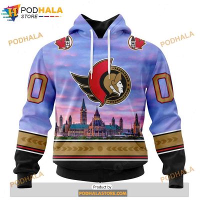 Personalized NHL Ottawa Senators Design With Parliament Hill Shirt 3D Hoodie