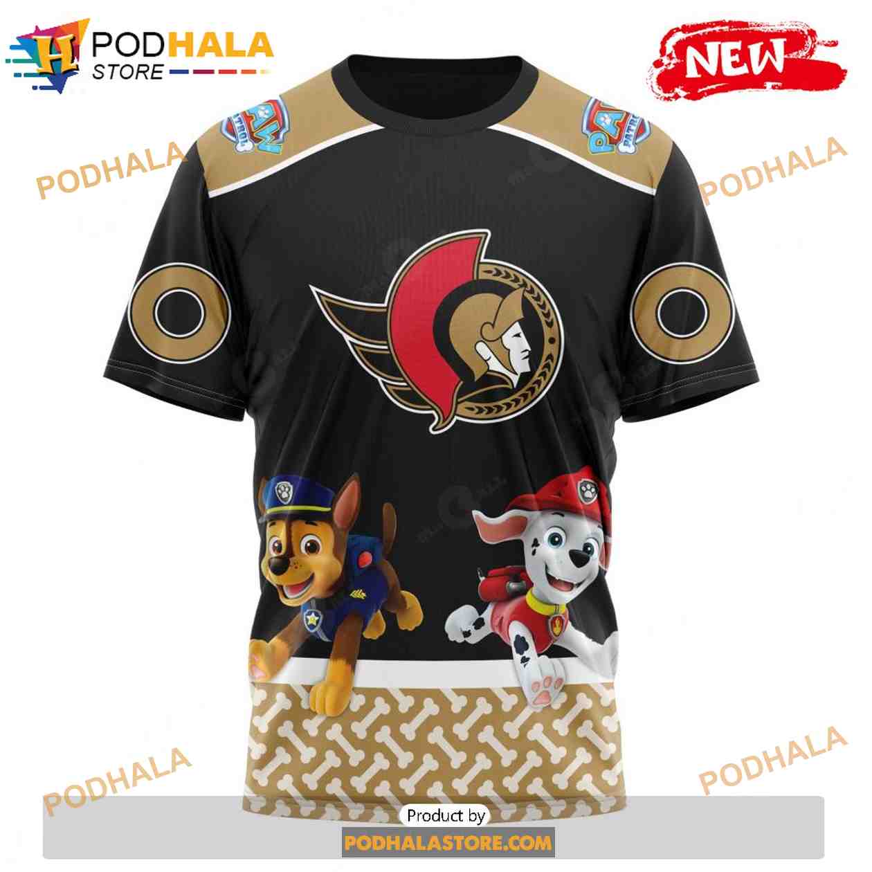 Personalized NHL Ottawa Senators Paw Patrol Design Shirt 3D Hoodie Personalized NHL Ottawa Senators Paw Patrol Design Shirt 3D Hoodie
