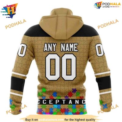 Personalized NHL Unisex Kits Hockey Autism Anaheim Ducks Hoodie 3D