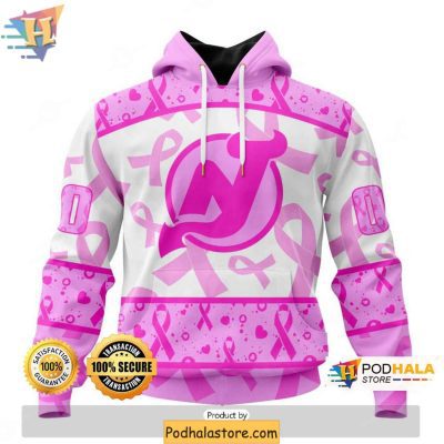 Personalized New Jersey Devils 3D Hoodie Breast Cancer Awareness Month