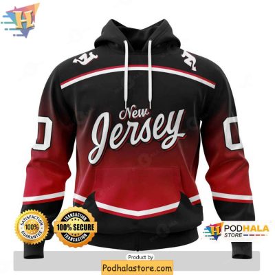 Personalized New Jersey Devils 3D Hoodie, Gradient Design for NHL Fans