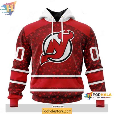 Personalized New Jersey Devils 3D Hoodie Valentine Gift for NHL Fans