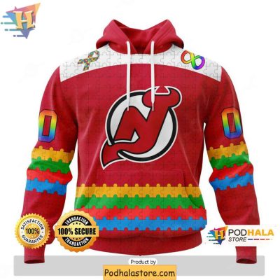 Personalized New Jersey Devils 3D Hoodie for Autism Awareness Support