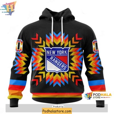 Personalized New York Rangers 3D Hoodie Featuring Native Design Patterns