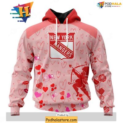 Personalized New York Rangers 3D Hoodie for Valentine Celebration