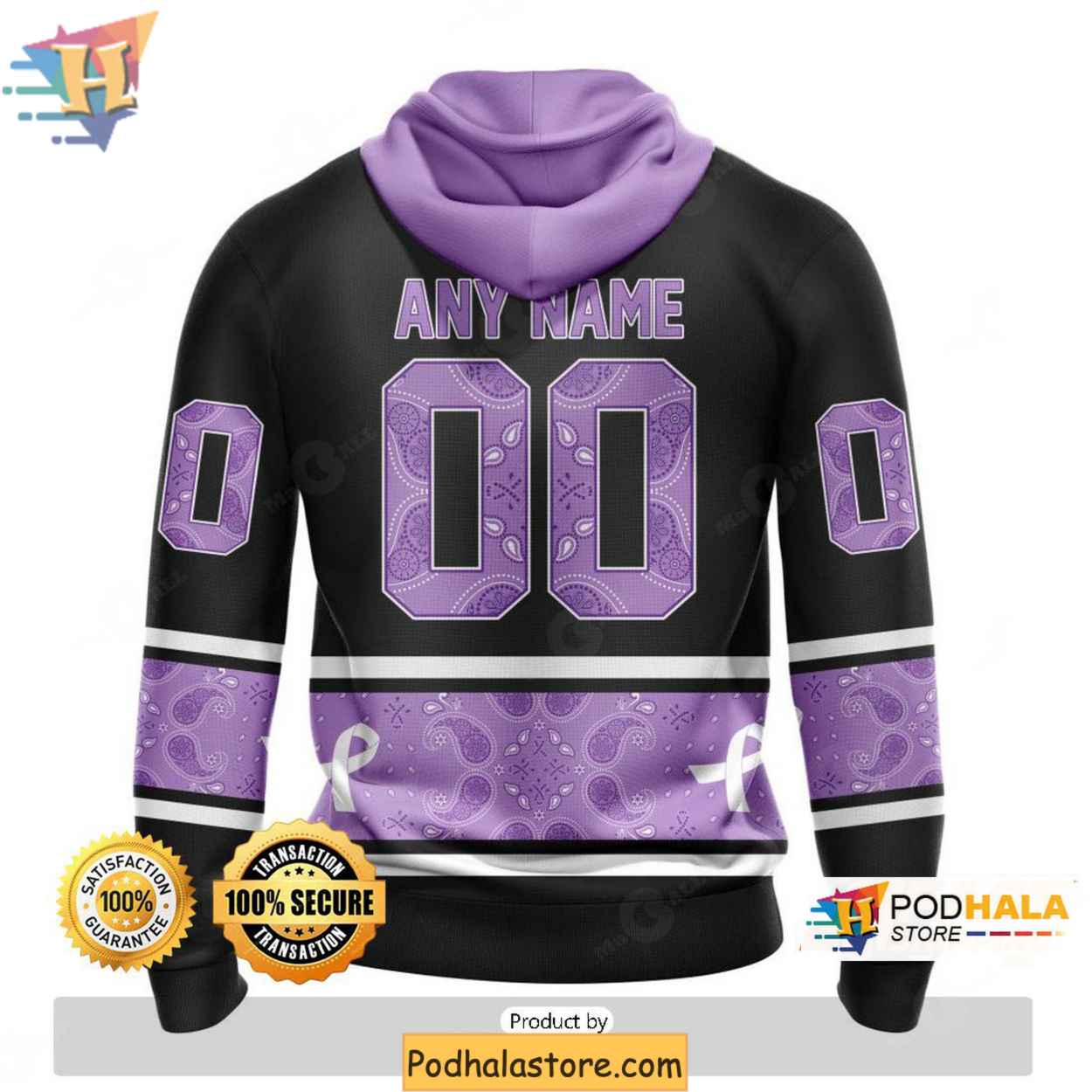 Personalized New York Rangers 3D Hoodie with Lavender Cancer Awareness Design Personalized New York Rangers 3D Hoodie with Lavender Cancer Awareness Design